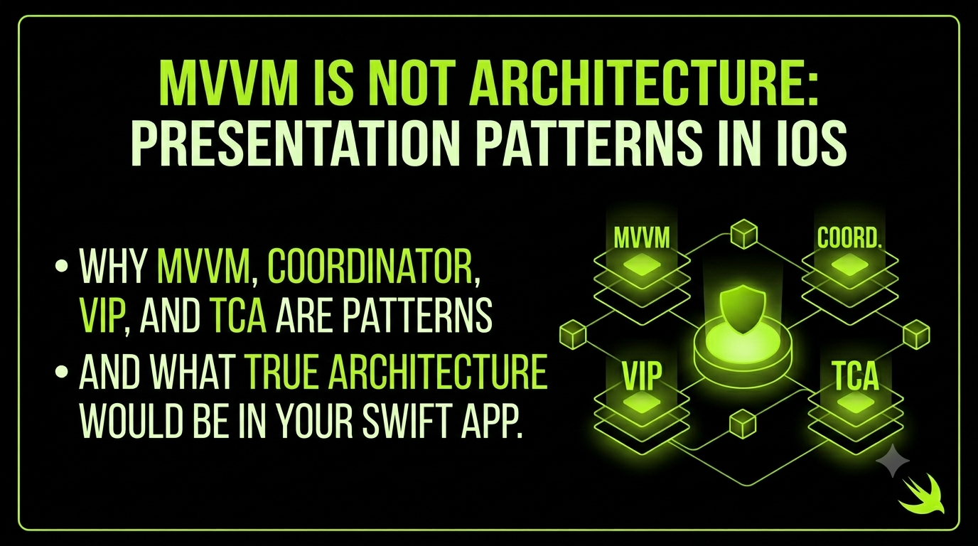 MVVM Is Not Architecture: Presentation Patterns on iOS